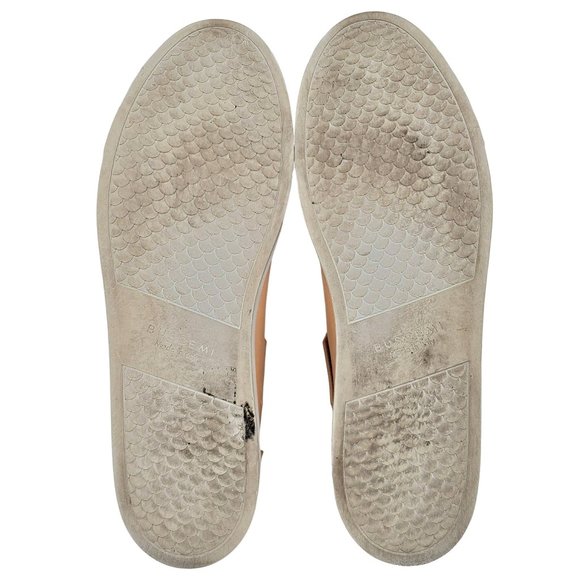 Buscemi Men's 17 US / 50 EU Italian Beige Leather Casual Shoes High Top Sneakers - Picture 5 of 12